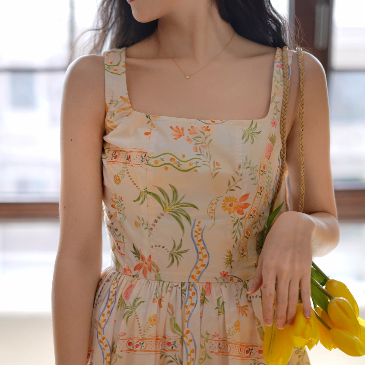 Tropical paradise strap dress