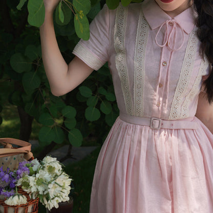 Cherry blossom embroidered Hepburn dress