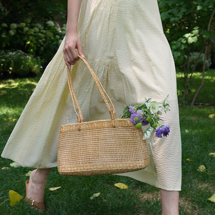 Morning waxing and waning color cotton long dress