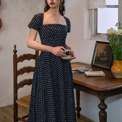 Movie actress' polka dot retro dress