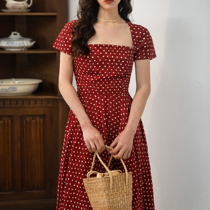 Movie actress' polka dot retro dress