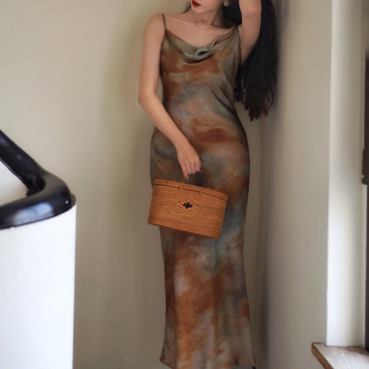 Art sunrise strap dress