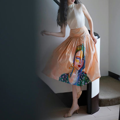 oil painting portrait umbrella skirt