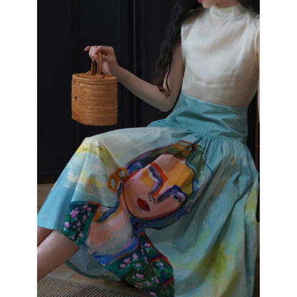 oil painting portrait umbrella skirt