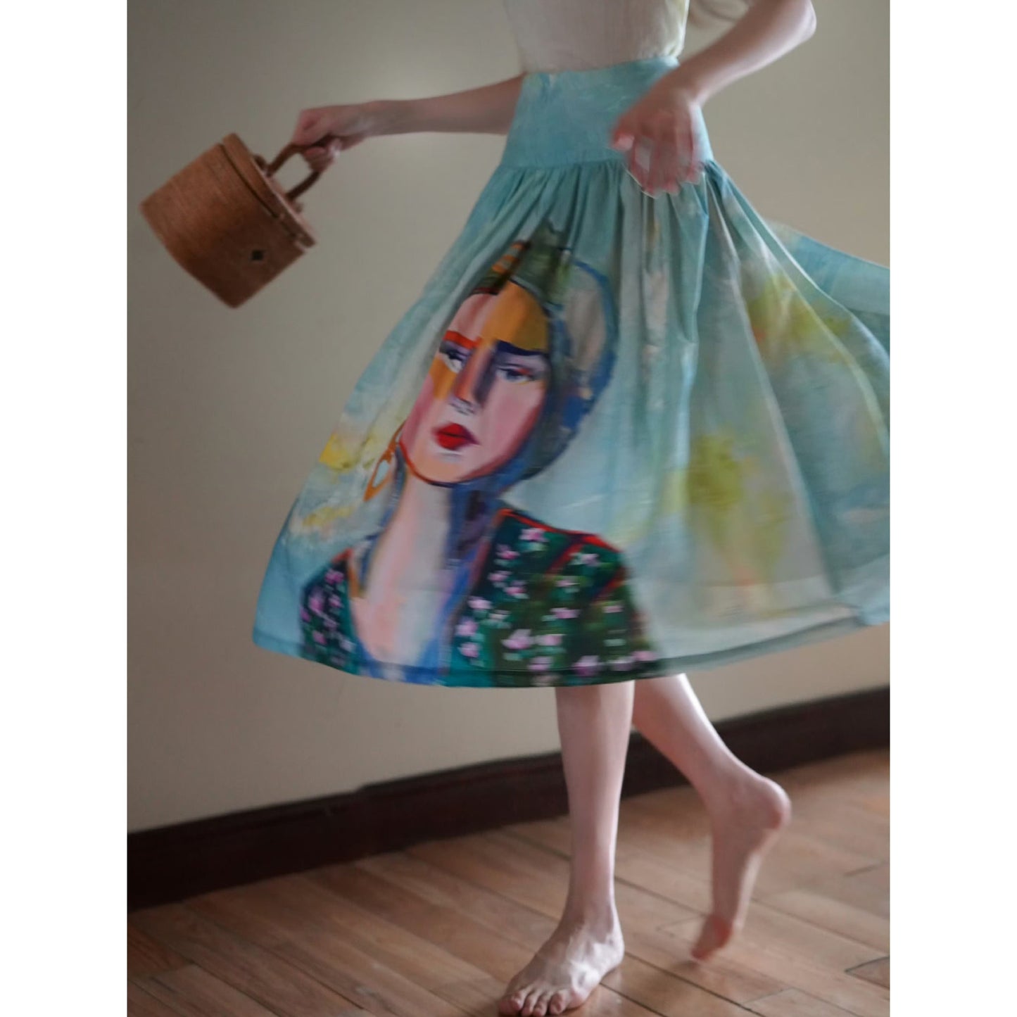 oil painting portrait umbrella skirt