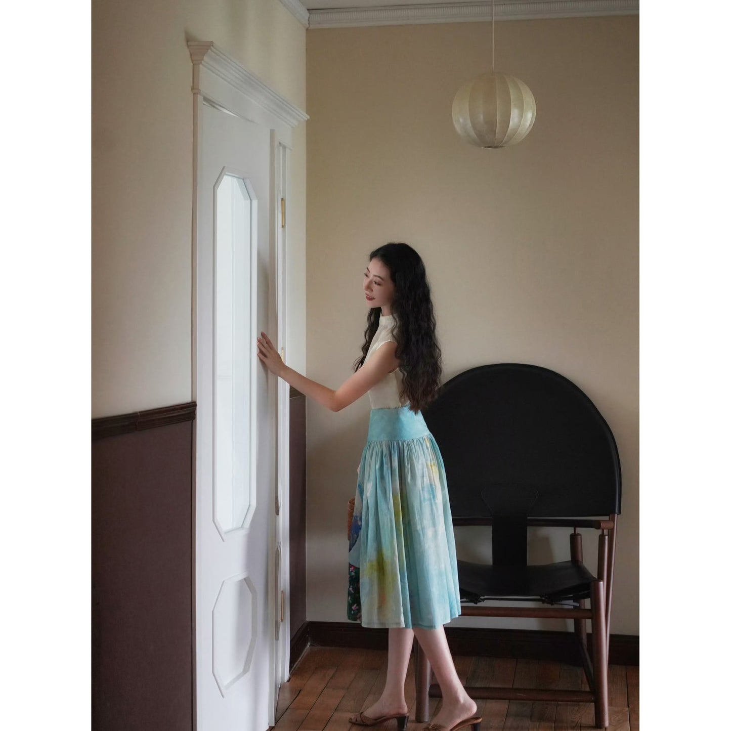 oil painting portrait umbrella skirt