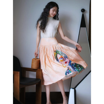 oil painting portrait umbrella skirt