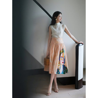 oil painting portrait umbrella skirt