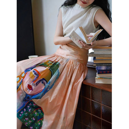 oil painting portrait umbrella skirt