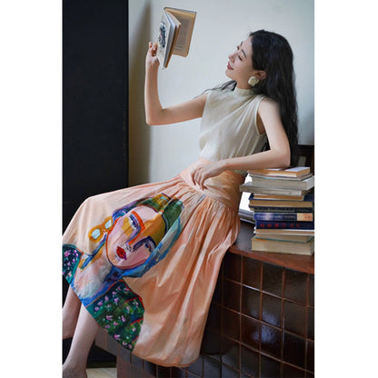 oil painting portrait umbrella skirt