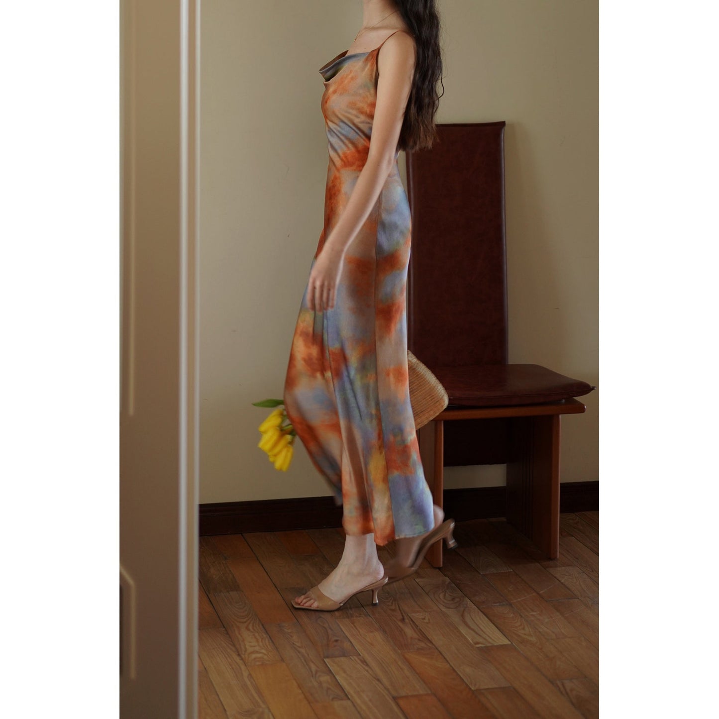 Art sunrise strap dress