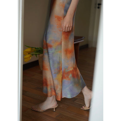 Art sunrise strap dress