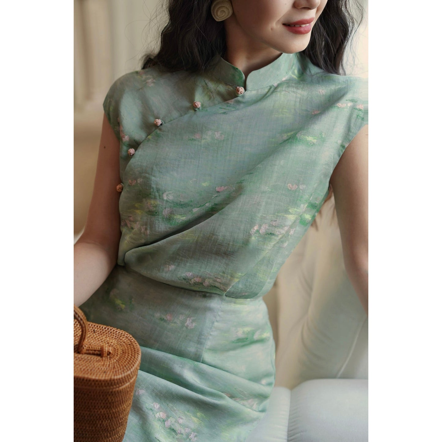 Water lily pond chinese dress