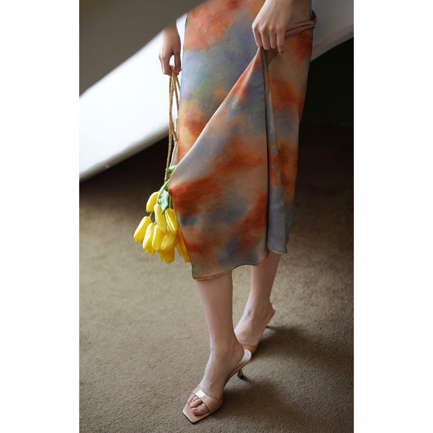 Art sunrise strap dress