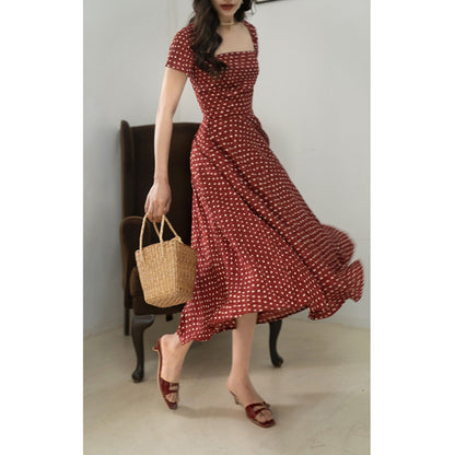 Movie actress' polka dot retro dress