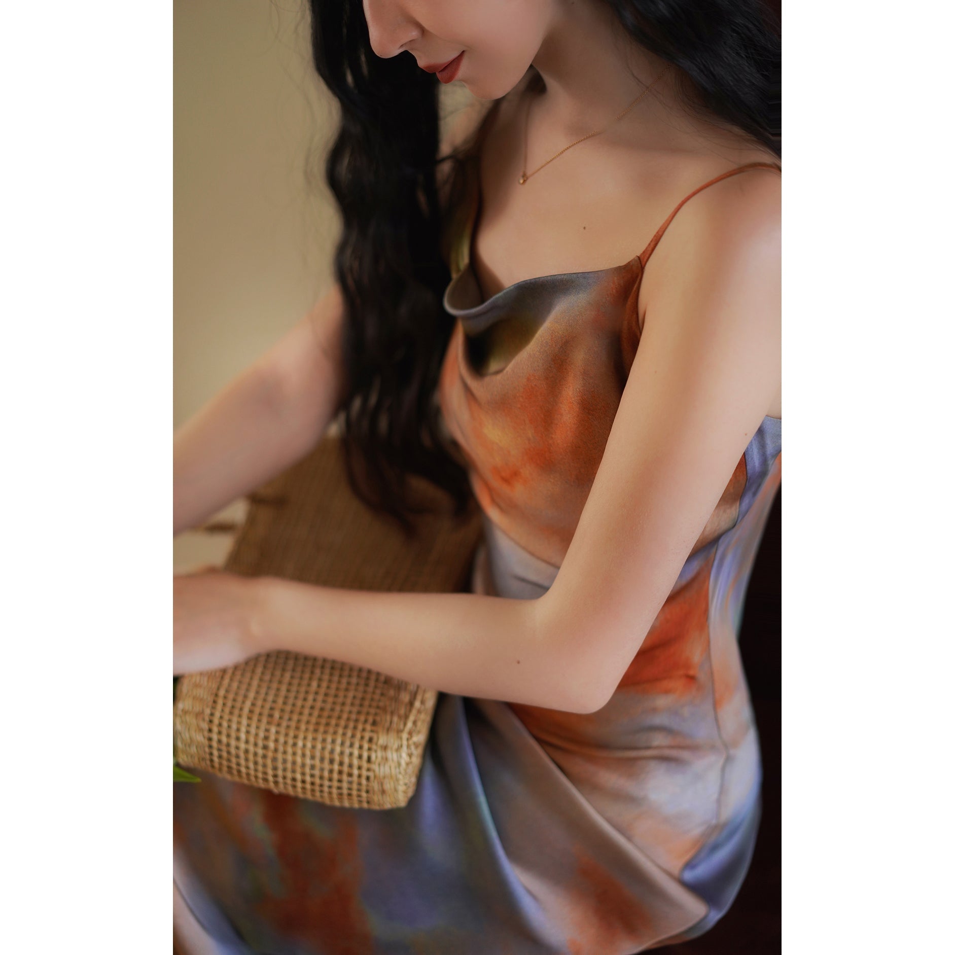 Art sunrise strap dress