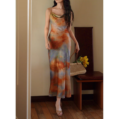 Art sunrise strap dress