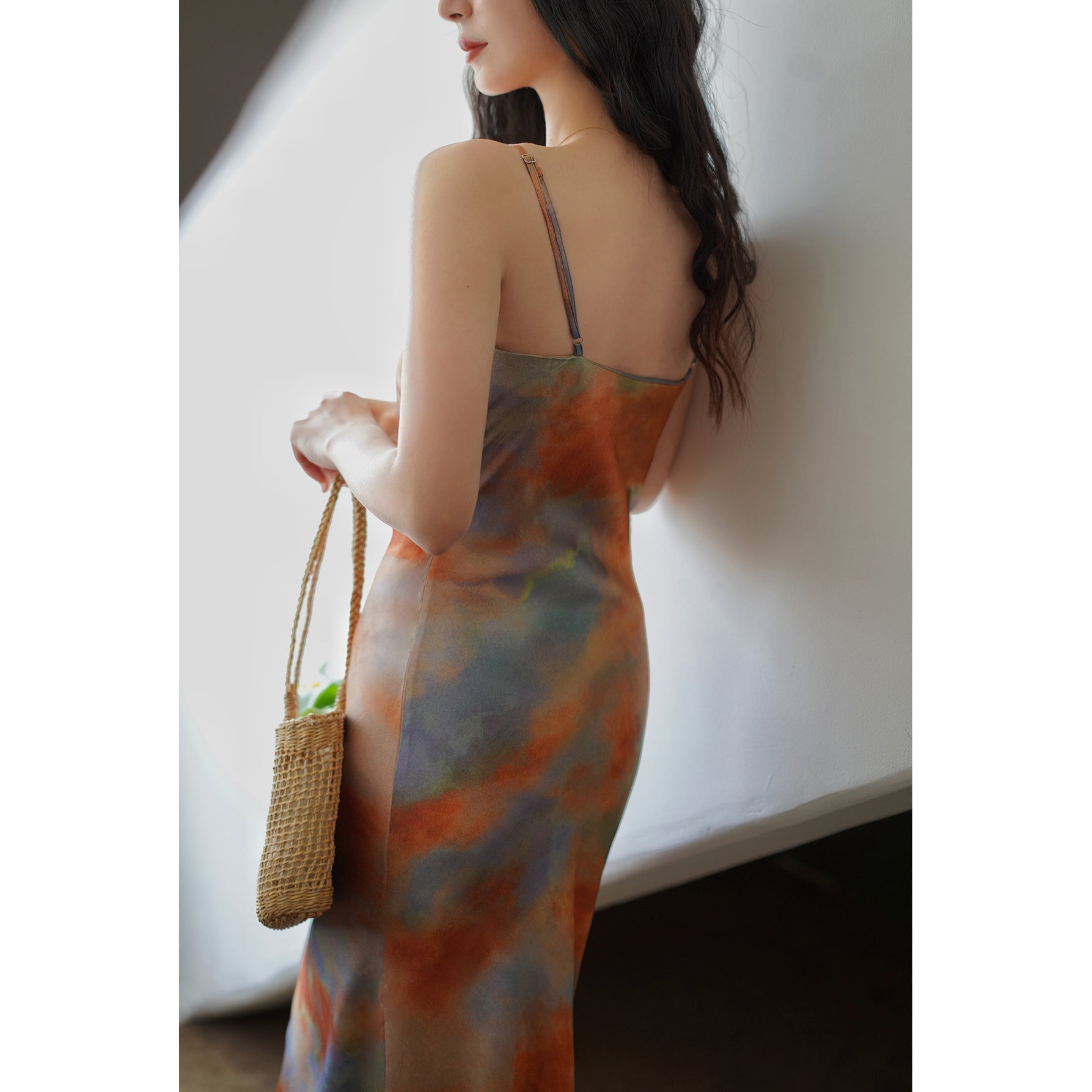 Art sunrise strap dress