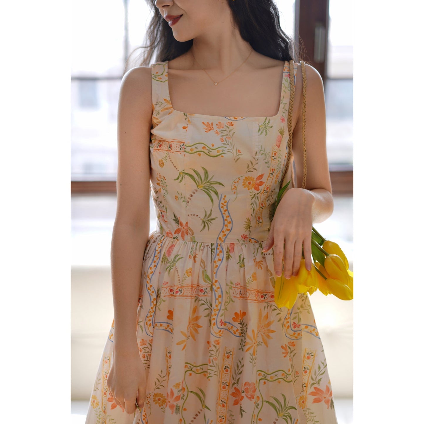 Tropical paradise strap dress