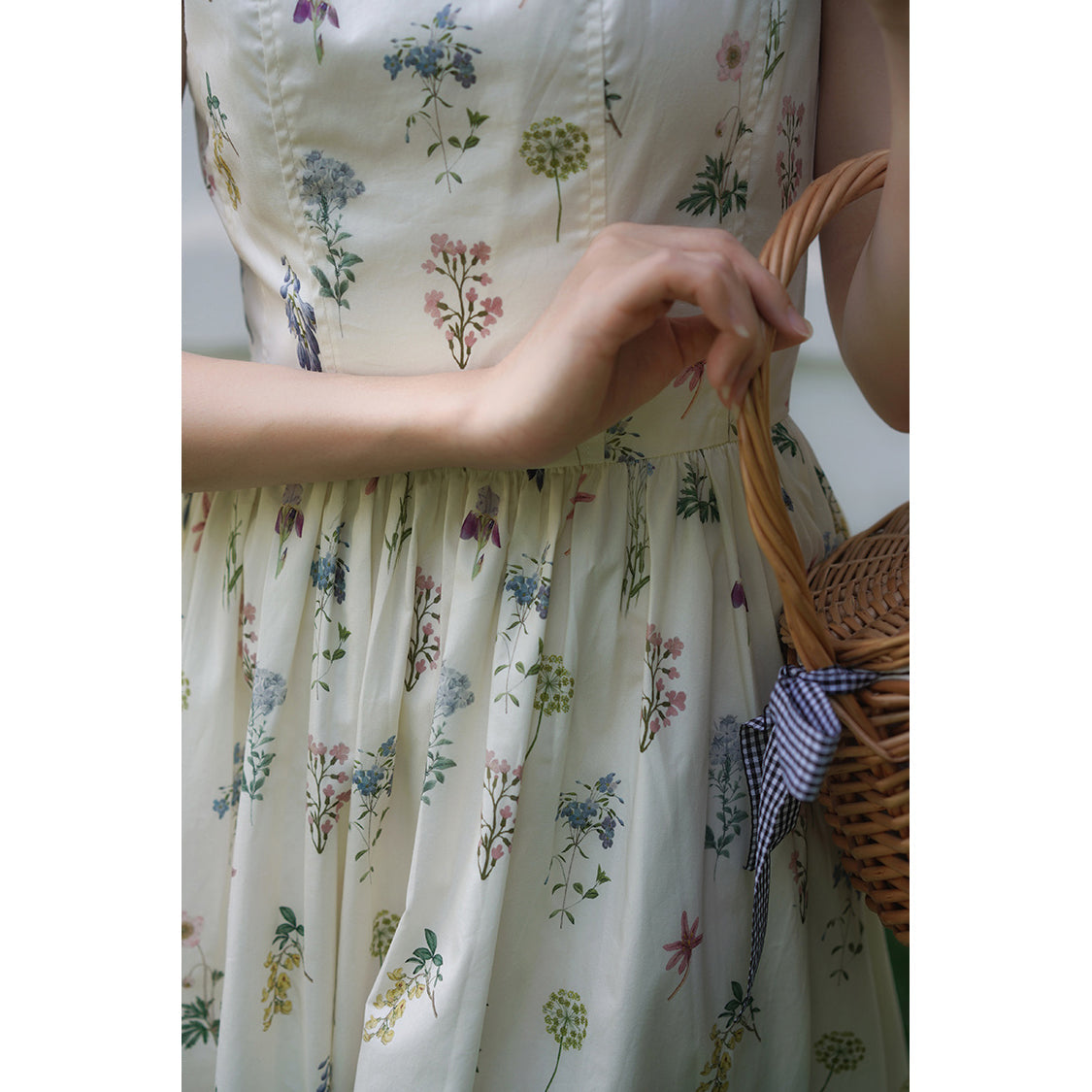 watercolor flower drawing strap dress