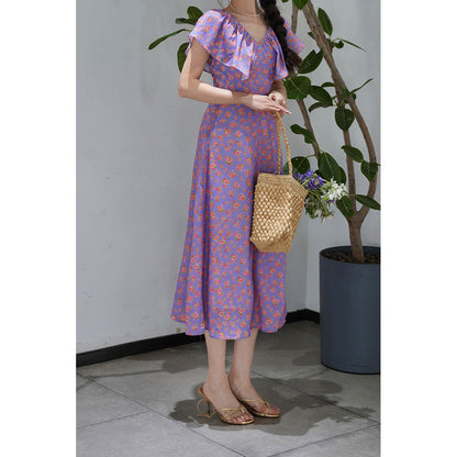 light purple flower crowd retro dress