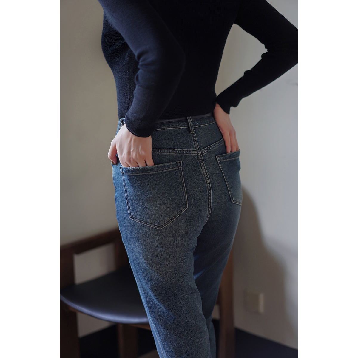 Blue flared skinny stylish denim