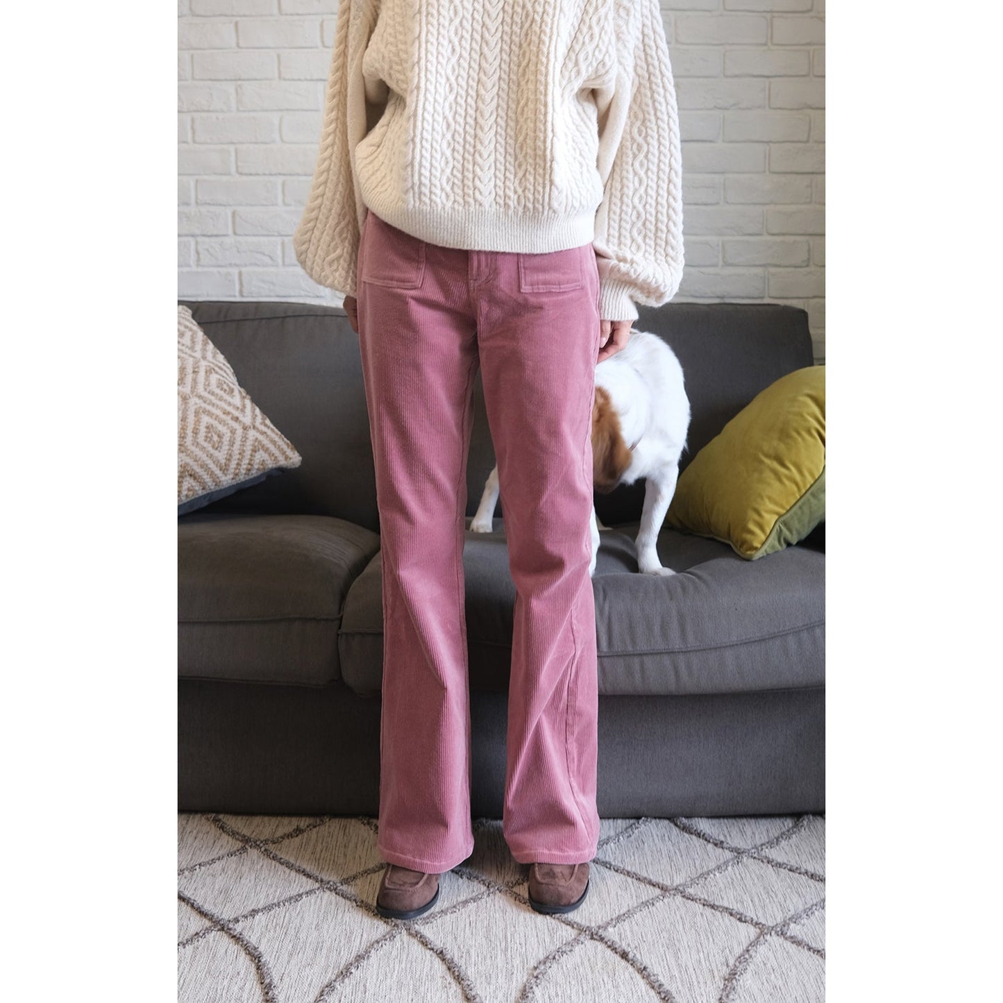 Classic corduroy color straight pants