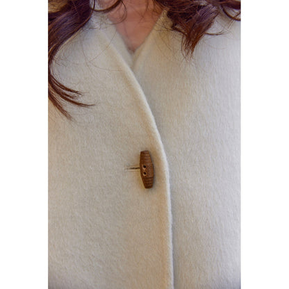 Ivory V-neck wool jacket