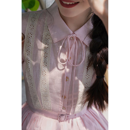 Cherry blossom embroidered Hepburn dress