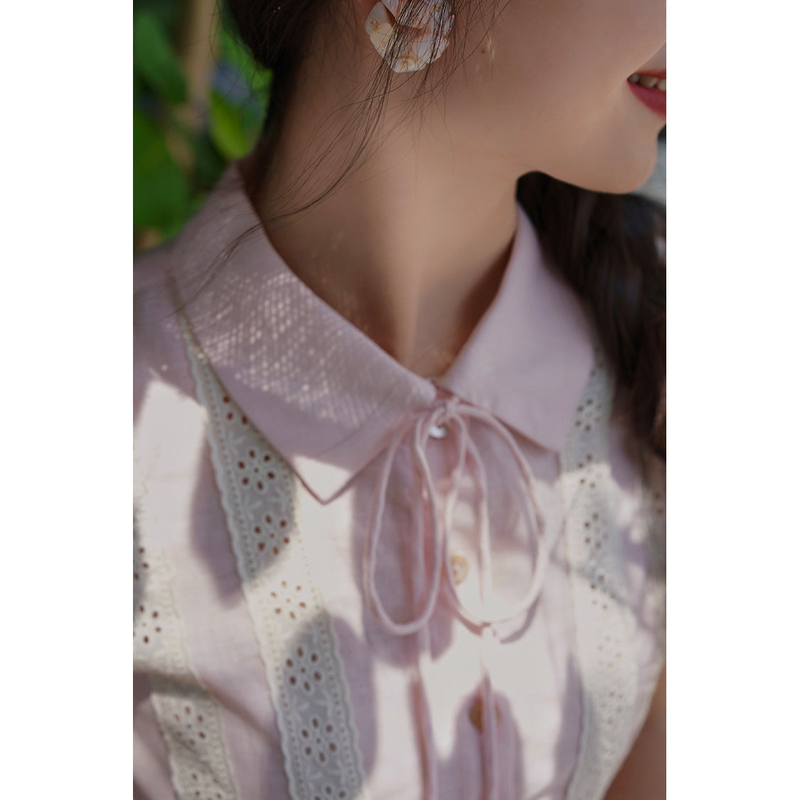 Cherry blossom embroidered Hepburn dress