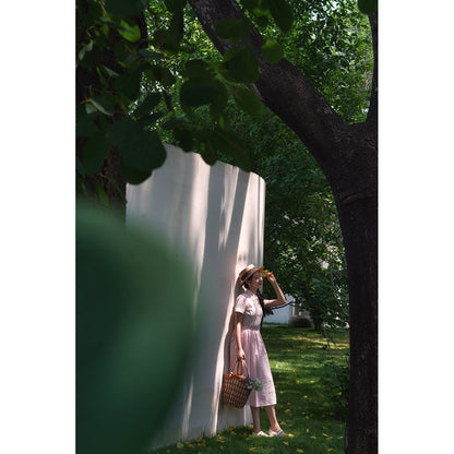 Cherry blossom embroidered Hepburn dress