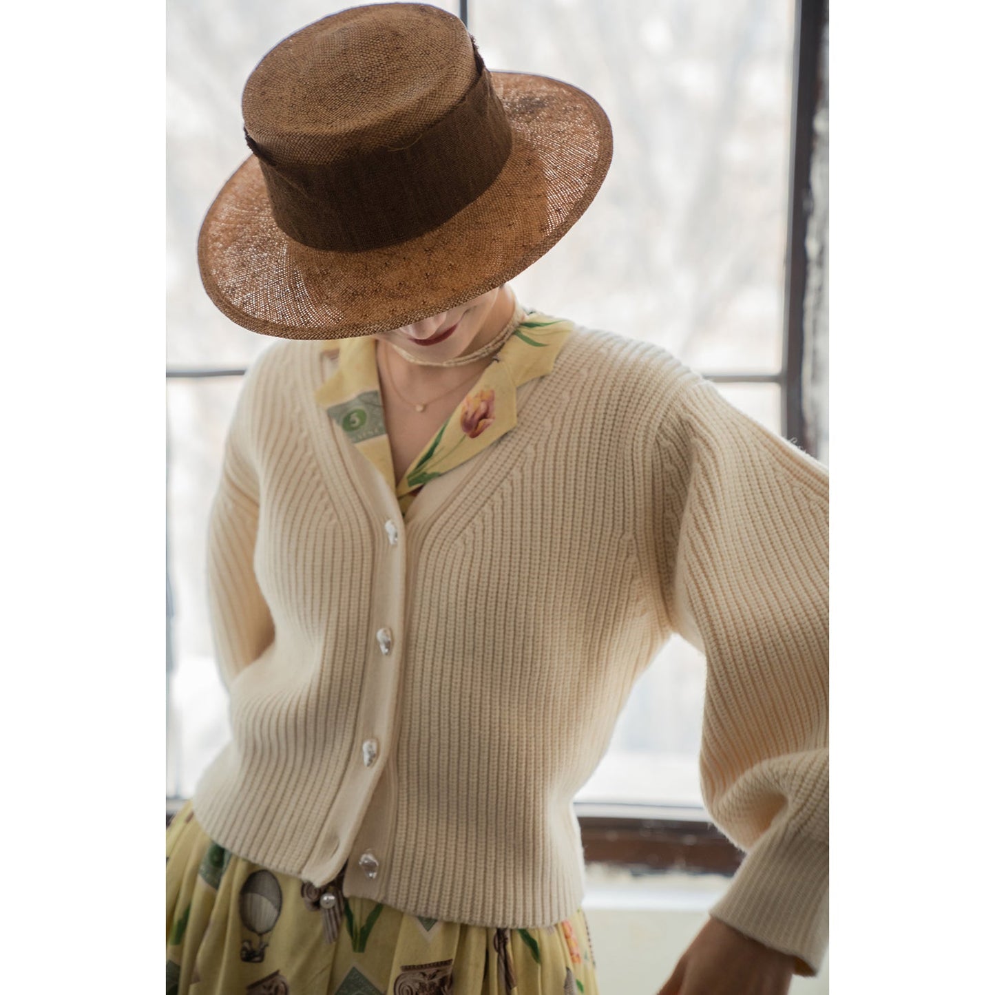 western lady's knit cardigan