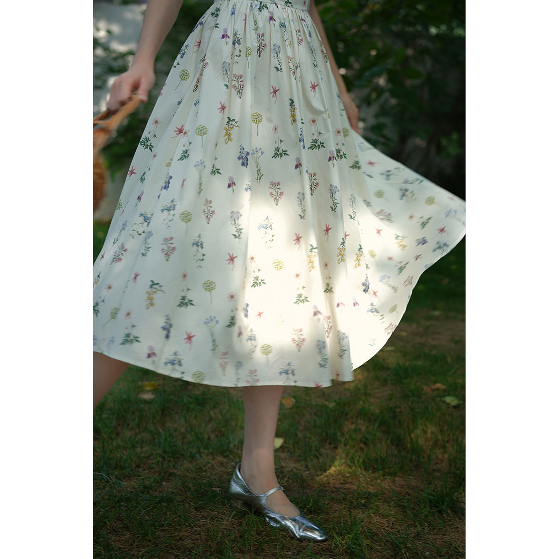 watercolor flower drawing strap dress