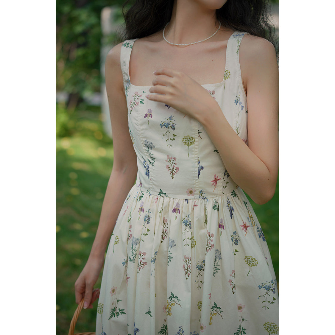 watercolor flower drawing strap dress