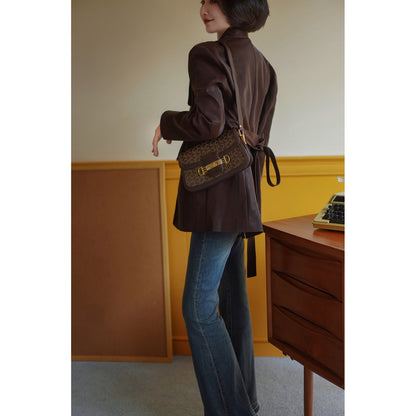 dark brown western movie leather jacket