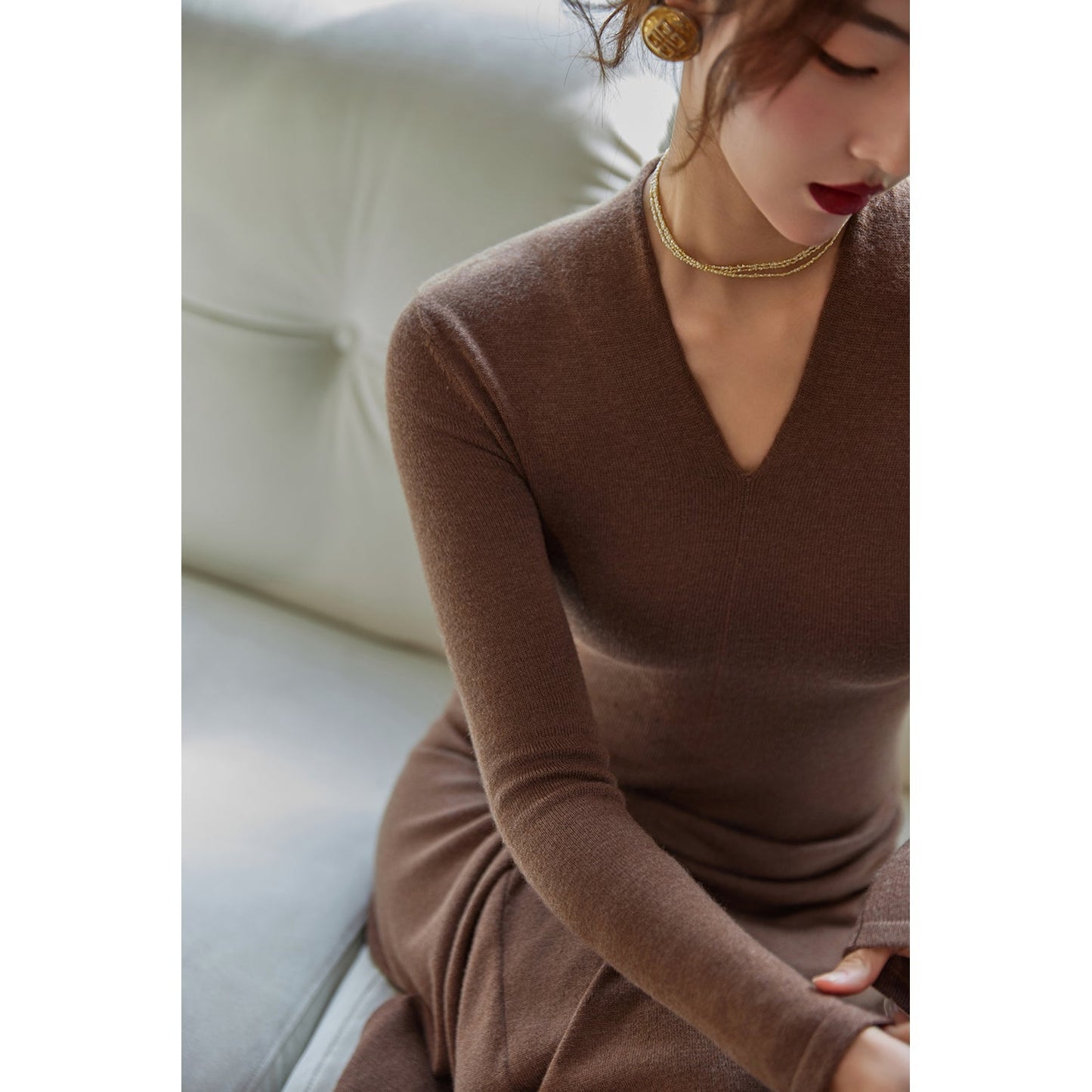 one tone knit dress