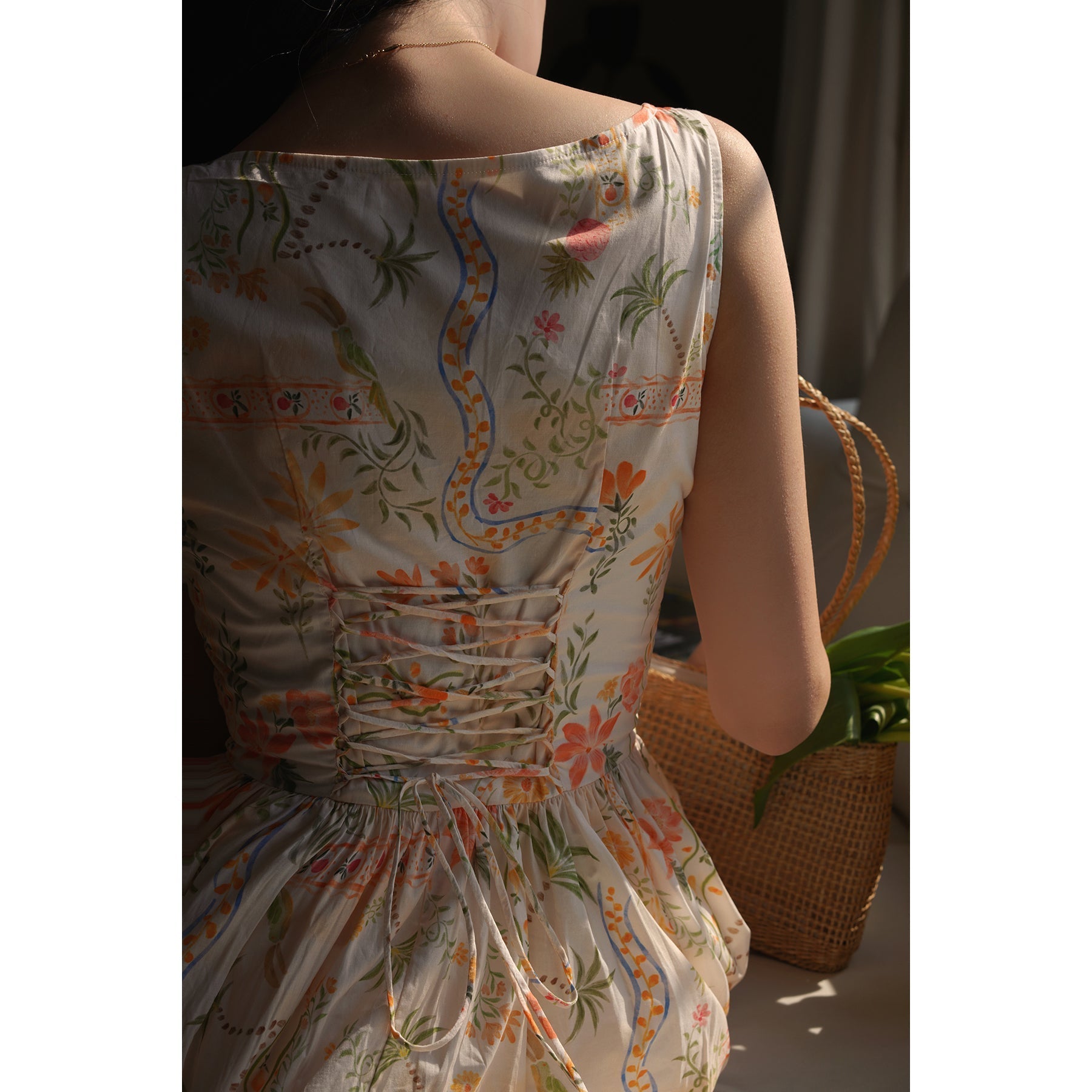 Tropical paradise strap dress