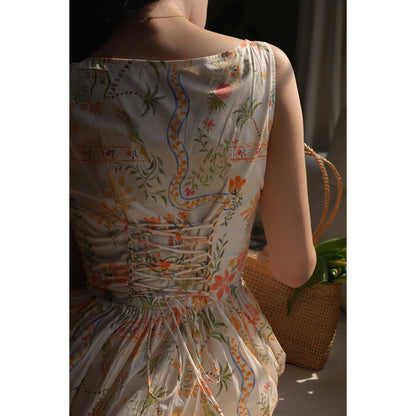 Tropical paradise strap dress