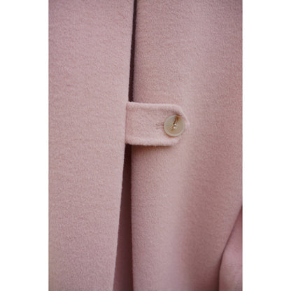 Cherry-colored wool oversized hood coat