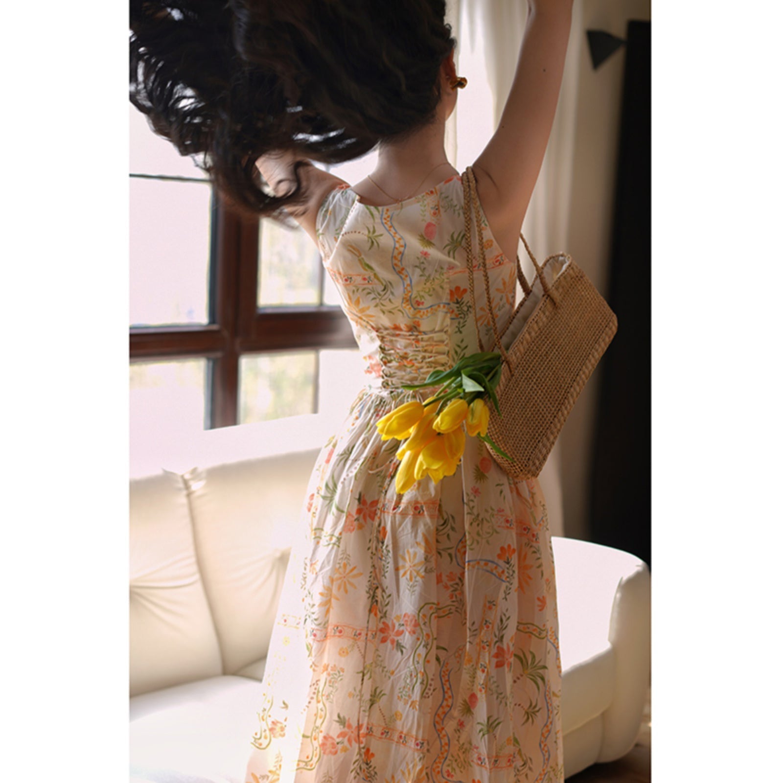 Tropical paradise strap dress