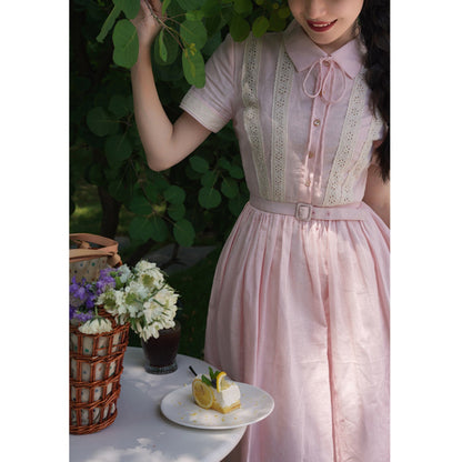 Cherry blossom embroidered Hepburn dress