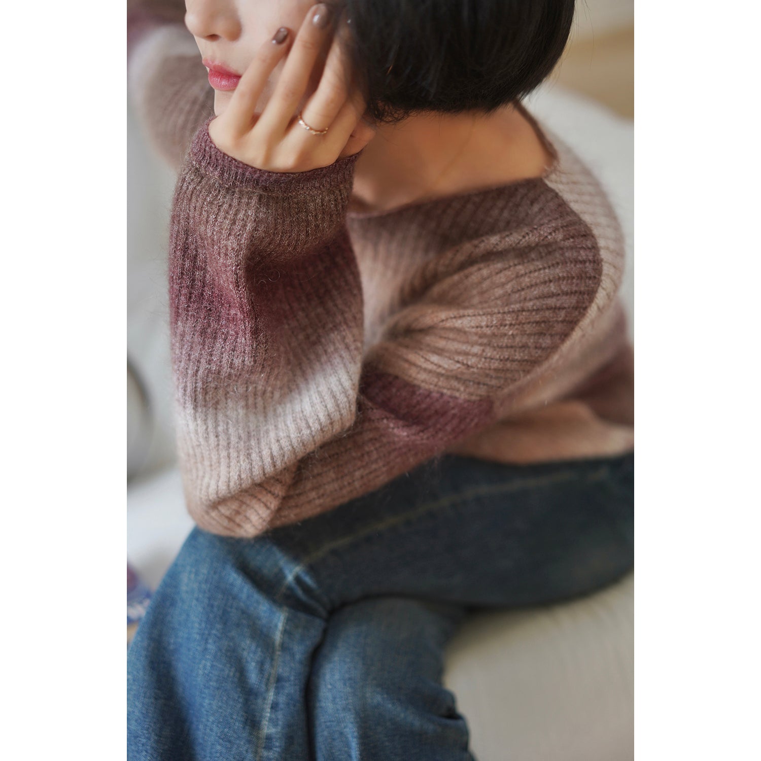 gradient mohair sweater