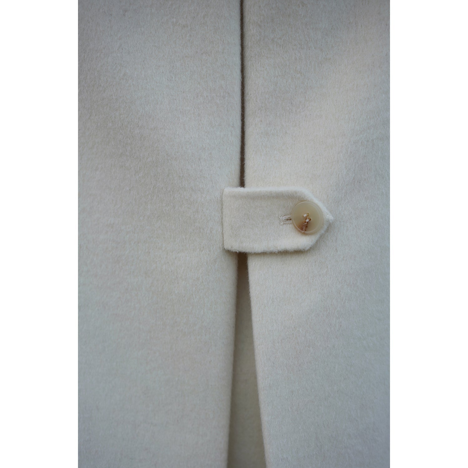 Ivory wool oversized hood coat