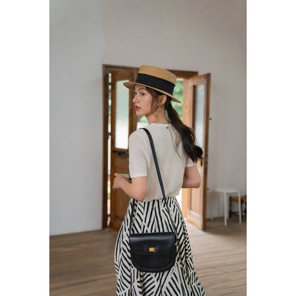 black and white geometric pattern large swing skirt