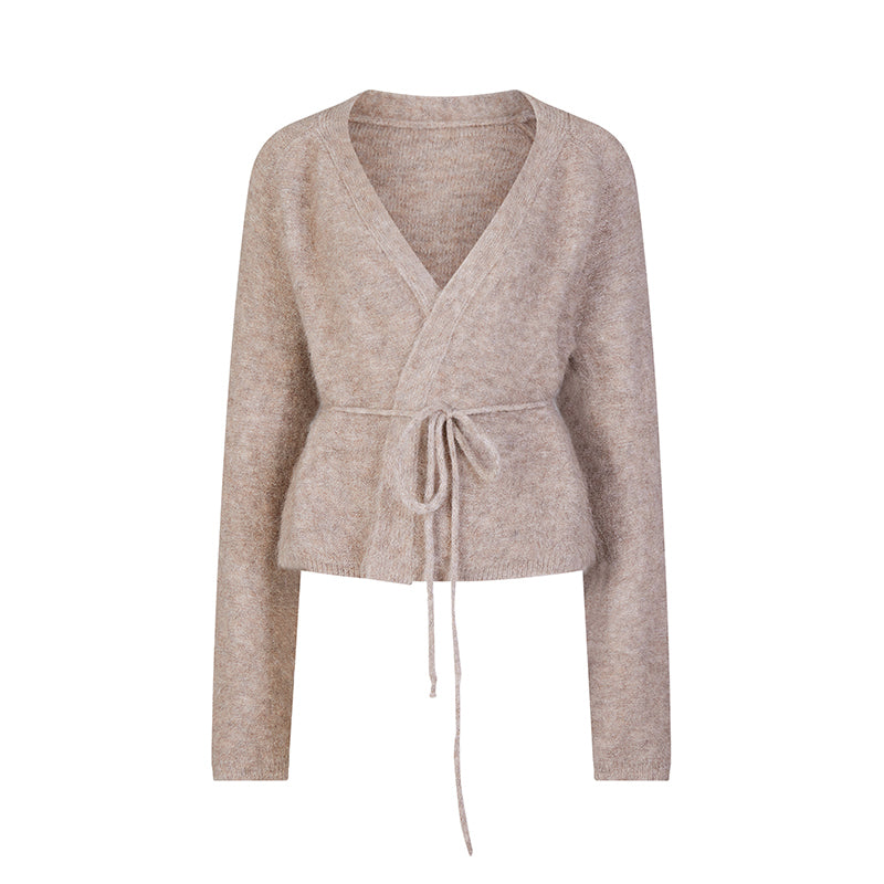 wrapped wool knit tops