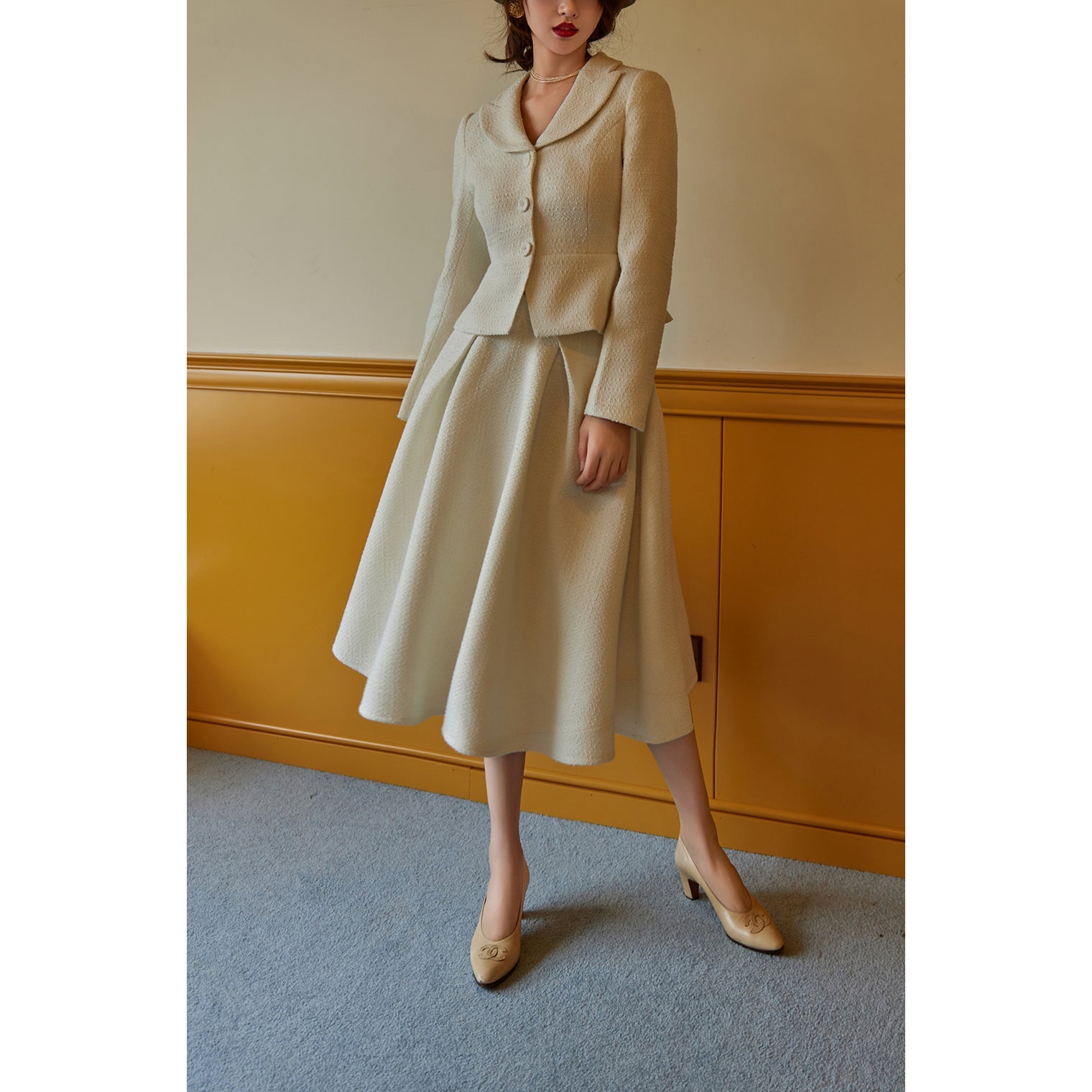 Actress Retro Jacket and Hepburn Skirt