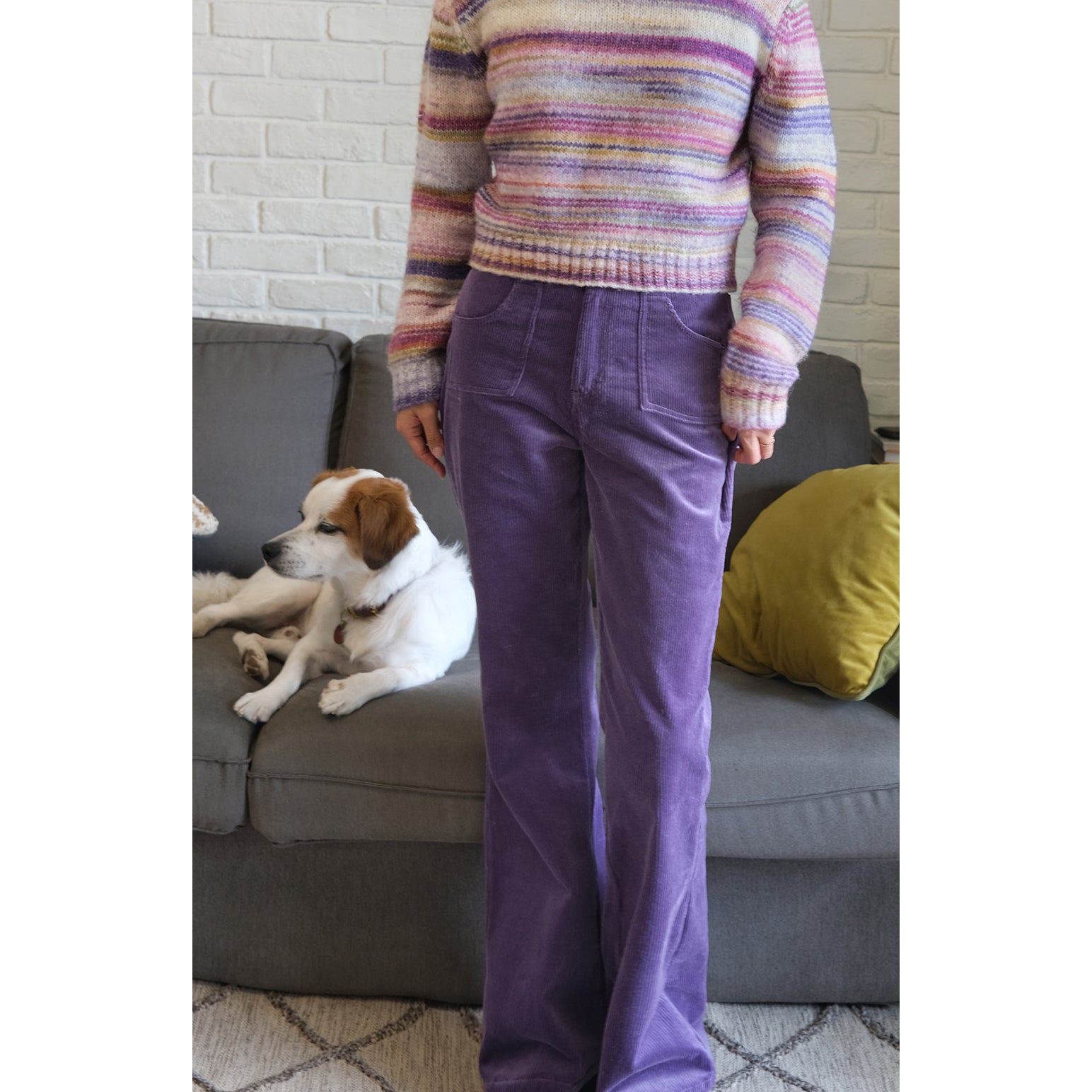 Classic corduroy color straight pants