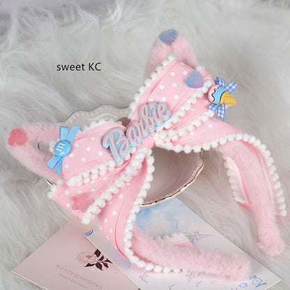 Manmeng - Pink and Blue Sweet Lolita Bow Headwear