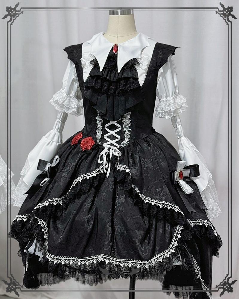 CastleToo - Night Rose - Elegant Ouji Lolita Suits, JSK / Shorts