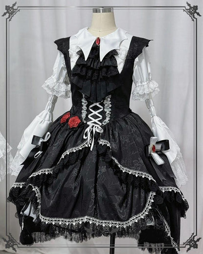 CastleToo - Night Rose - Elegant Ouji Lolita Suits, JSK / Shorts